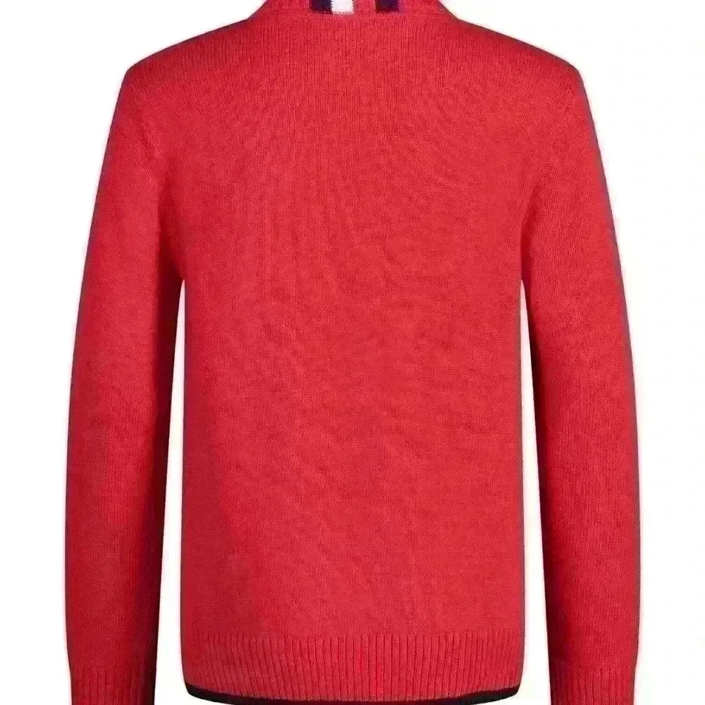 Tommy Hilfiger Boys Solid With Chest Zip Sweater size 6 Red 100 % cotton - Picture 2 of 13
